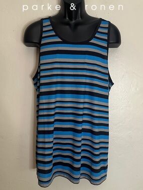 Parke & Ronen Mesh Tank Top XL Gently worn Nylon/spandex pinpoint mesh